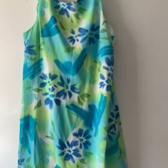 NWT Walt Disney World Size Small Blue Floral Mickey Sleeveless Dress - Picture 1 of 5